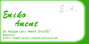 eniko ament business card